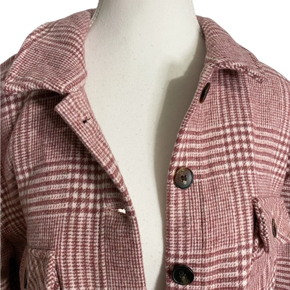 FDJ French Dressing Jeans Blush Glen Plaid Shacket - Picture 3 of 13